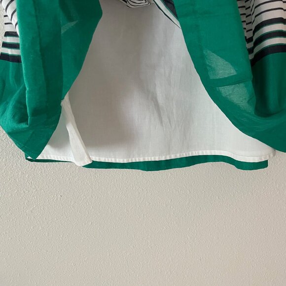 Talbot's Emerald Green Navy Blue White Stripes A-Line Pleated Skirt Size 16P‎ - Picture 7 of 10